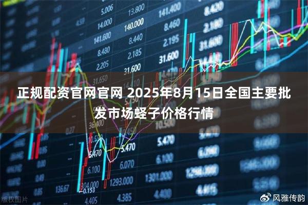 正规配资官网官网 2025年8月15日全国主要批发市场蛏子价格行情